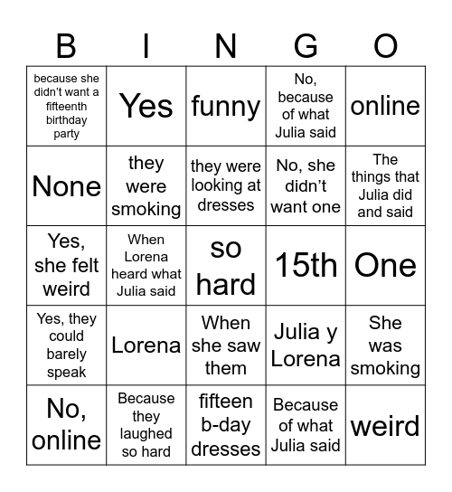 Ch. 5 (second half): Paragraph "A" Bingo Card