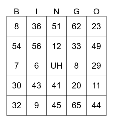 Holiday party Bingo Card