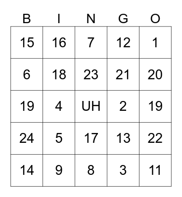 Holiday party Bingo Card