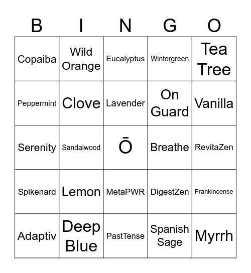 Bing-ō-TERRA Bingo Card