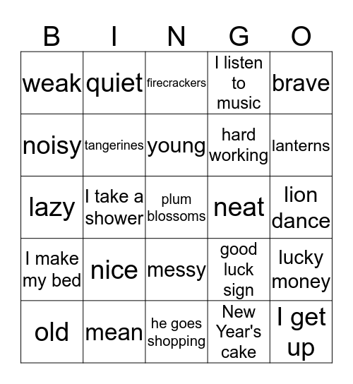 review Bingo Card