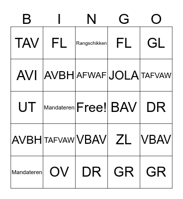 POP3 Bingo Card