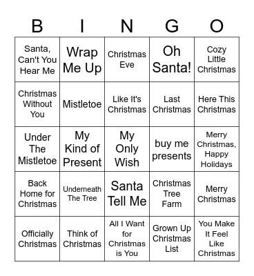 Now That's Christmas Bingo Card