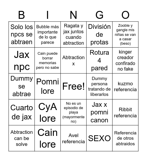 Ep 7 ADC Bingo Card