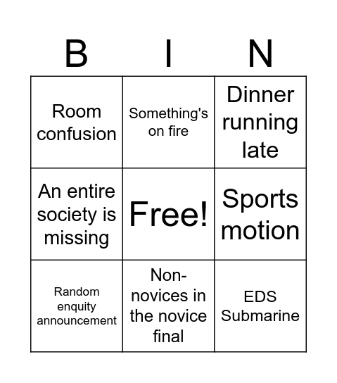 Am Open Bingo Card