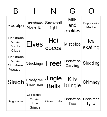 Christmas Bingo Card