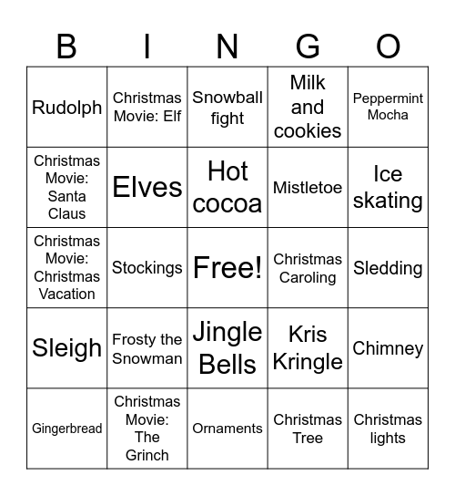 Christmas Bingo Card