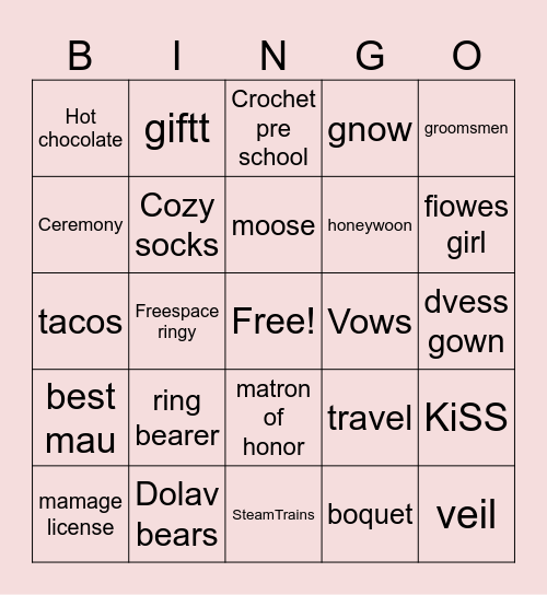 Unti Bingo Card