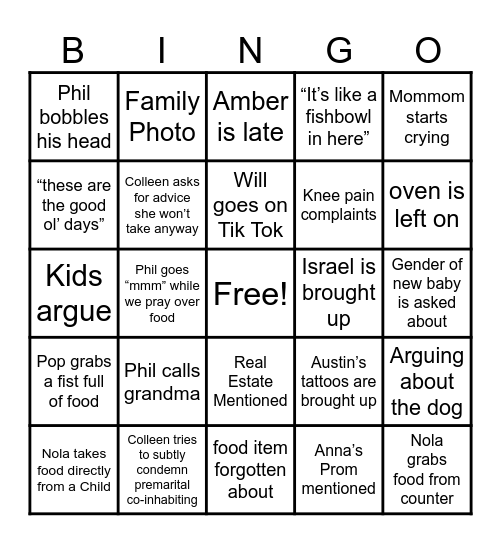 Christmas 2025 Bingo Card