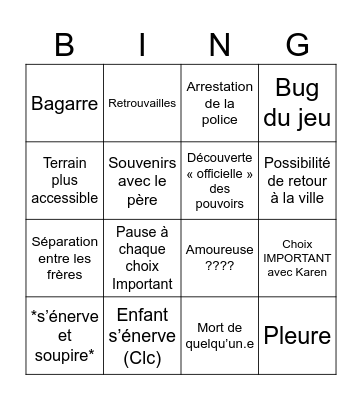PleureUntitled Bingo Card