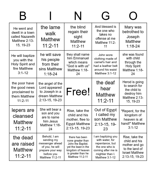 Christmas 2025 Bingo Card