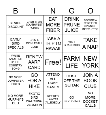 JOHN LANDA'S RETIREMENT Bingo Card