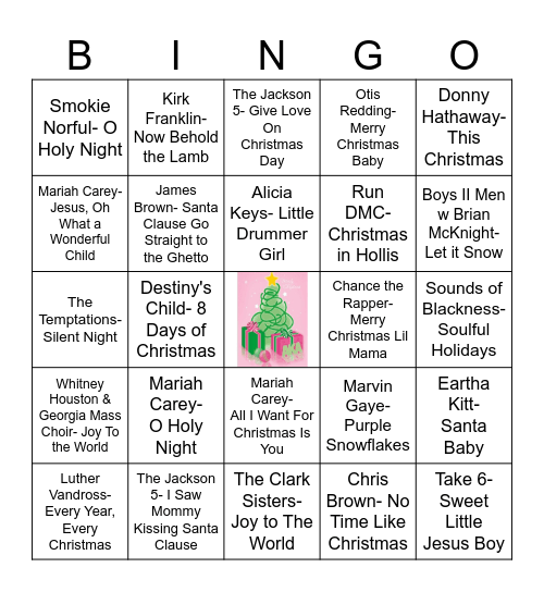 AKA MORE Soulful Christmas Bingo Card