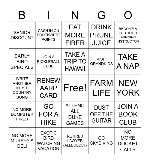 JOHN LANDA'S RETIREMENT Bingo Card