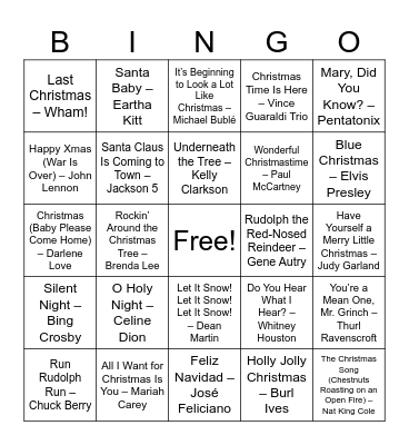 Christmas Bingo! Bingo Card