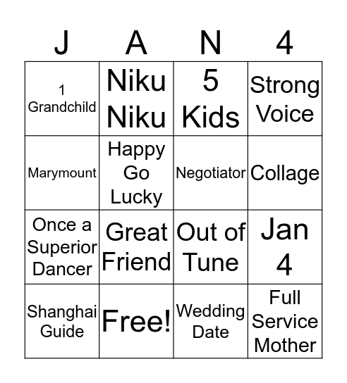 Know Helen!! Bingo Card