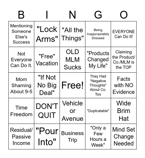 Christmas MLM Hun Bingo Card