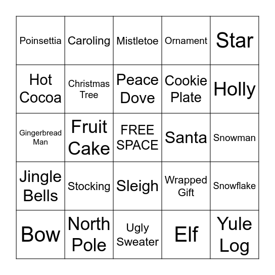 PRZ Christmas Bingo Card