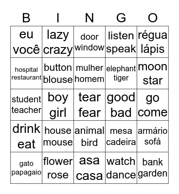 Groupwork: PARLOR GAME Bingo Card