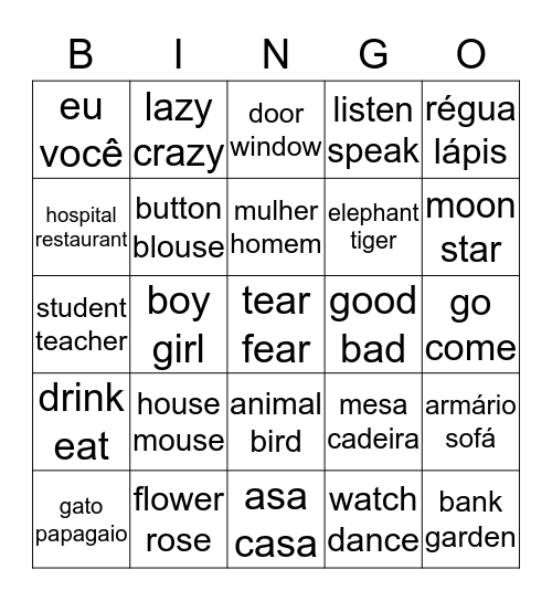 Groupwork: PARLOR GAME Bingo Card