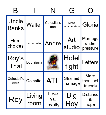 An American Marriage Bingo Card