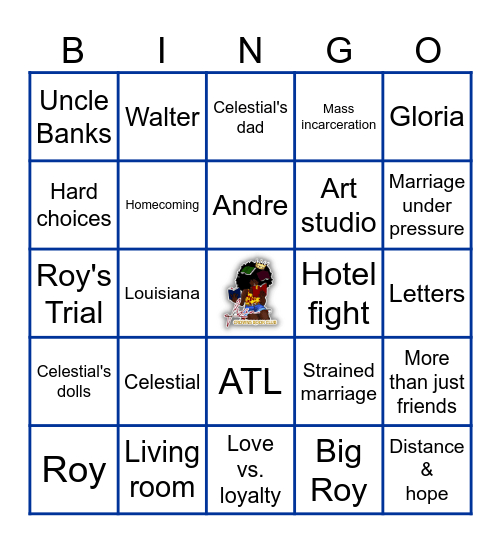 An American Marriage Bingo Card