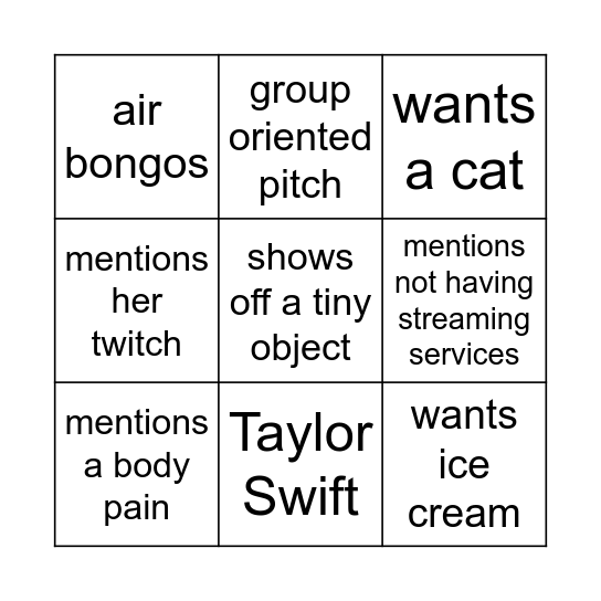Emilyisms Bingo Card