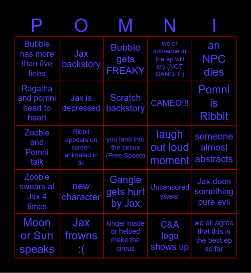 TADC EP.8 bingo Card