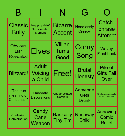 Best-Worst Christmas Special Bingo Card