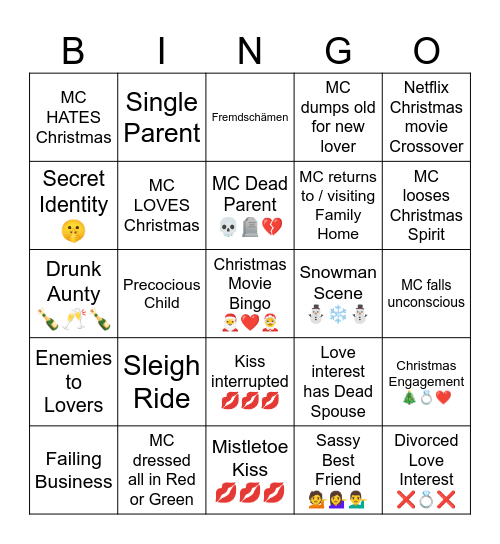Christmas Movie Bingo Card