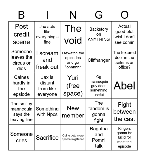 Episode 7 Bingo Card