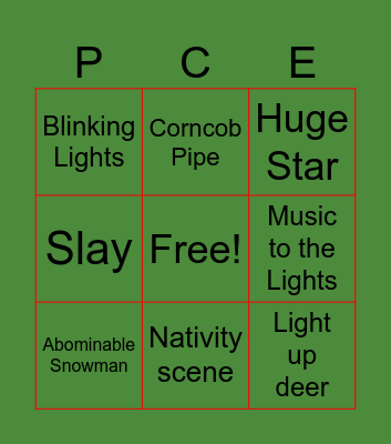 PCE BINGO Card
