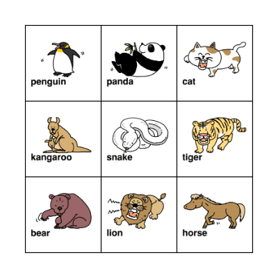 Animal bingo Card