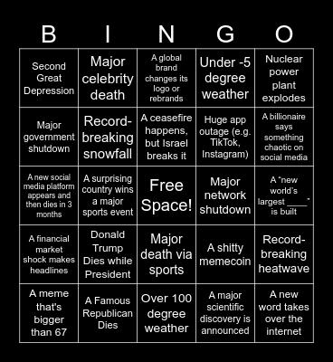 2026 Bingo Card