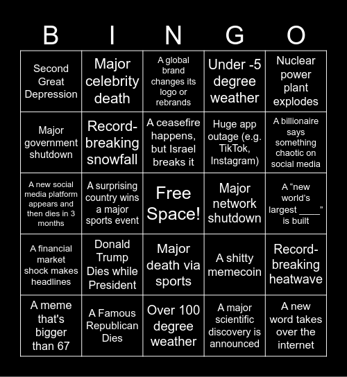 2026 Bingo Card