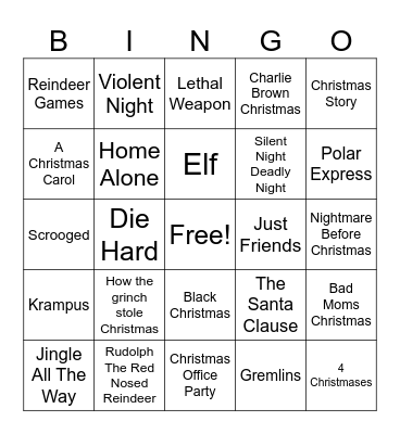 Christmas night Bingo Card