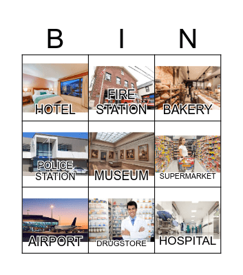 Places at the city Bingo Card