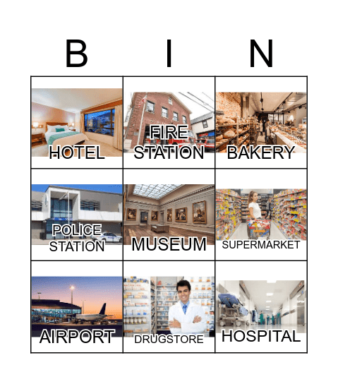 Places at the city Bingo Card