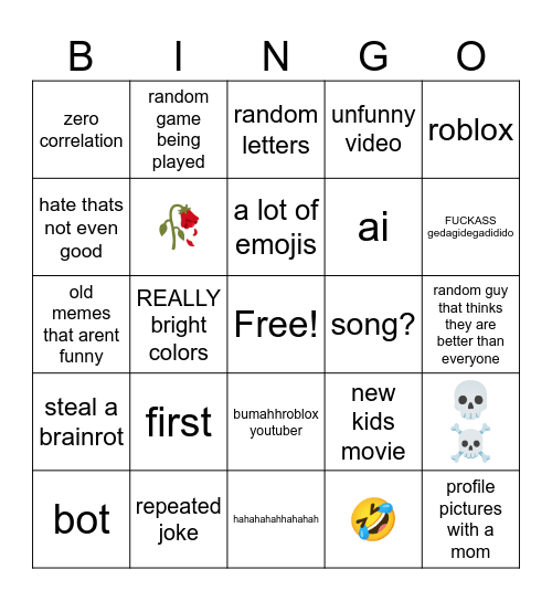 corny Bingo Card