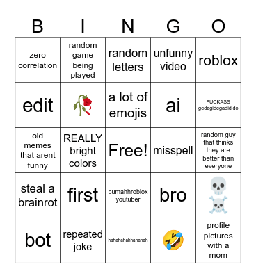 corny Bingo Card
