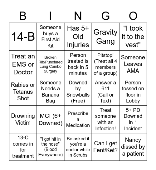 SAMA Doctor Bingo! Bingo Card