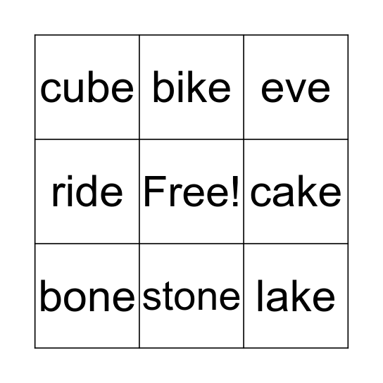 B I N G O Bingo Card