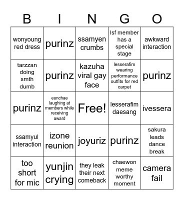 nes alli AAA bingo Card