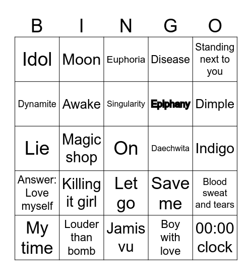 @Happyhoseok9 Bingo Card