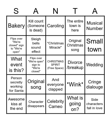 BAD CHRISTMAS MOVIE BINGO Card