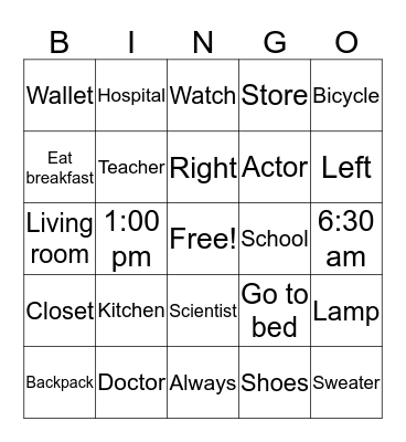 Review Bingo Card