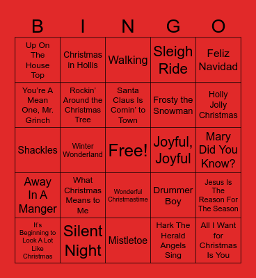 Christmas Vibe Bingo Card