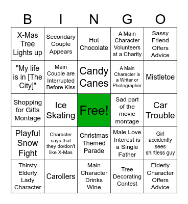 X-Mas Movie Bingo Card