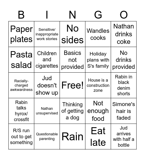 Potjie Bingo Card