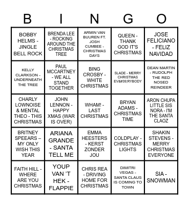 KERSTBINGO Card